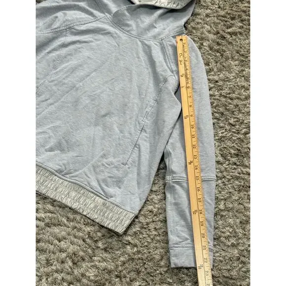 Lululemon Women’s Pullover Hoodie Size 6 Light Heather Gray Satin Trim Athletic - Picture 10 of 11